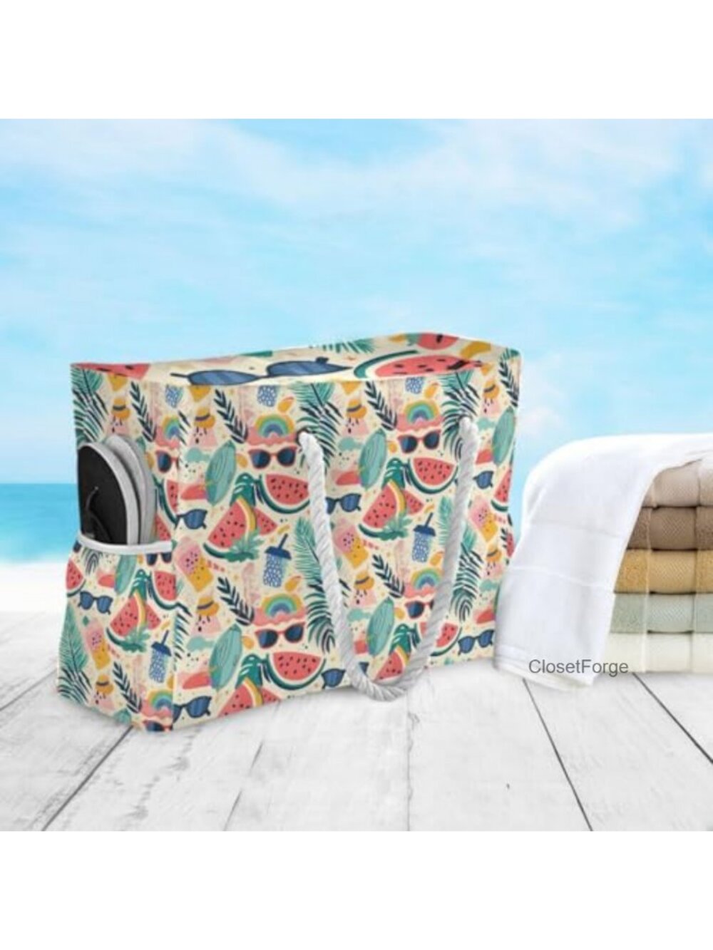 Large Canvas Tote Bag Water Resistant Rip-Stop for Beach Gym Travel